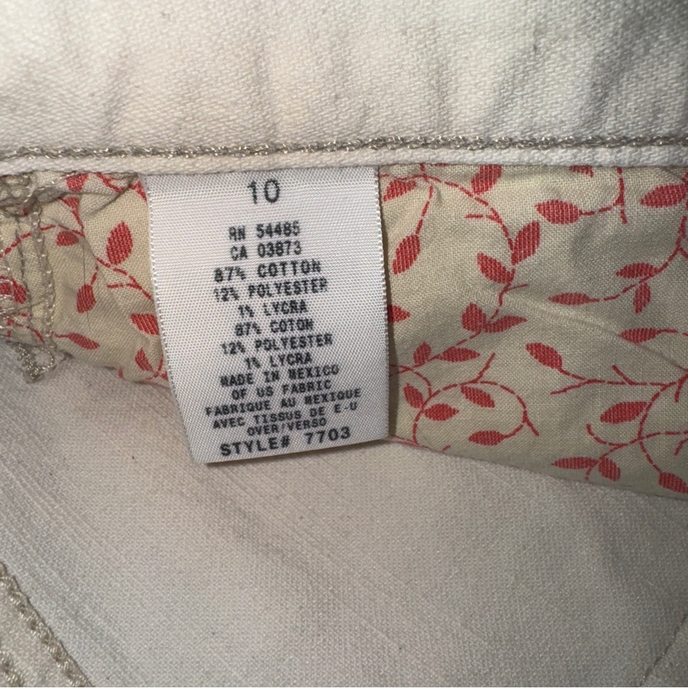 American Eagle Outfitters Vintage Y2K Ivory Crop Jeans Size 10 - Picture 4 of 4
